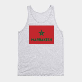 Marrakesh City in Moroccan Flag Tank Top